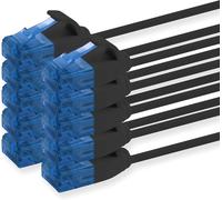 TIANYI-660554 Câble Cat6 Cat.6 Câble réseau Cat 3,0 m - câble patch câble fin (petit diamètre - très flexible) 1000 Mbit/s - 10 pièces - noir