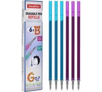 Tianyi-6x Mines De Recharge Effaçables Compatible Avec Legami - Pointe : 0.7mm, Hauteur : 13cm - [3x Violet + 3x Turquoise] - Idéales Pour École, Bureau & Écriture Créative/Bullet Journal
