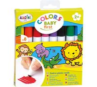 TIANYI-- 8 Feutres Coloriage Enfant - Feutres Bébé Dès 2 Ans - Pointe Ronde - Lavables & Faciles à Prendre en Main - Mes Premiers Feutres - Colors Baby First - 2 à 4 Ans - 42016