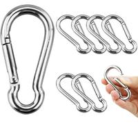 Tianyi-8 Pièces - M8 Mousqueton En Acier Inoxydable 304 - Mousqueton Inox 80mm De Fixation Capacité De Charge De 250 Kg/550lb Pour Sac À Dos, Camping, Randonnée, 80mm X ¿8 Mm