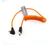 TIANYI-8K 2.1 Micro HDMI à Angle Droit vers HDMI câble Tressé Spiralé Haute Vitesse pour Go-Pro Hero 3/4 Canon EOS M5 Sony A6000 A7III RX10 Nikon B500 Z6 Raspberry Pi 4 Atomos Ninja 2 Monitor