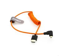 TIANYI-8K 2.1 Micro HDMI Angle Gauche vers HDMI câble Tressé Spiralé Haute Vitesse pour Go-Pro Hero 3/4 Canon EOS M5 Sony A6000 A7III RX10 Nikon B500 Z6 Raspberry Pi 4 Atomos Ninja 2 Monitor
