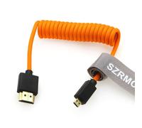 TIANYI-8K 2.1 Micro HDMI vers HDMI Câble Tressé Spiralé Haute Vitesse pour Go-Pro Hero 3/4 Canon EOS M5 Sony A6000 A7III RX10 Nikon B500 Z6 Raspberry Pi 4 Atomos Ninja 2 Monitor