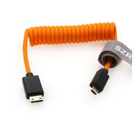 TIANYI-8K 2.1 Micro HDMI vers HDMI Câble Tressé Spiralé Haute Vitesse pour Go-Pro Hero 3/4 Canon EOS M5 Sony A6000 A7III RX10 Nikon B500 Z6 Raspberry Pi 4 Atomos Ninja 2 Monitor