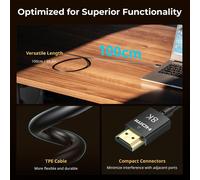 TIANYI-8K Câble HDMI 2.1(100 cm) (A vers A), Ultra-Flexible, Compatible 8K à 60 Hz/4K à 120 Hz, Ethernet, Arc Type-A Mâle vers Mâle pour Caméra, Moniteur, Cardan - 5086