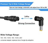 TIANYI-90 W Chargeur universel pour ordinateur portable HP Acer ASUS Sony Toshiba Dell Lenovo Samsung Gateway Notebook Câble d'alimentation 16 V 18,5 V 19 V 19,5 V 20 V 24 V avec 10 pointes
