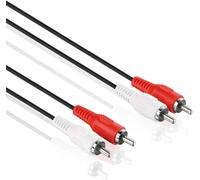 TIANYI-AC040-100 Câble d'extension audio stéréo 2x fiche Cinch vers 2x fiche Cinch, design ultra mince, 10,0 m, noir