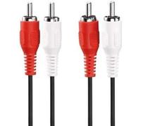 TIANYI-AC040-100 Câble d'extension audio stéréo 2x fiche Cinch vers 2x fiche Cinch, design ultra mince, 10,0 m, noir