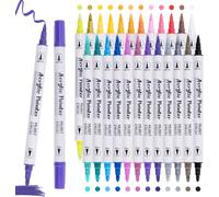 Tianyi-Acrylique Peinture Stylo 24 Couleurs Marqueur Peinture Acrylique Résistants À L'eau Feutre Aquamarker Pour Verre Bois Toile Céramique Noël Bricolage Pâques Diy Faire De L'artisanat