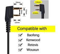 TIANYI-Adaptateur de casque talkie-walkie Kenwood 2 broches vers câble audio AUX 3,5 mm, radio avec PTT pour radio Baofeng Kenwood TYT Wouxun Quansheng pour écouteurs électroniques