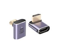 TIANYI-Adaptateur HDMI à 90 degrés 8K, 2 paquets de support d'adaptateur d'extension mâle et femelle HDMI 2.1 à angle droit 48gbps 8K@60Hz, 4K@120Hz, HDR, EARC courbe vers le Haut (Up Bend)