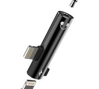 Tianyi-Adaptateur Lightning Vers Jack 3,5 Mm Pour Écouteurs (2 En 1) Pour Iphone 14 Pro Max Pour Ipad Audio Chargeur Pour Apple Câble Connecteur Auxiliaire Headphones Accessoires Double Prise Lightni