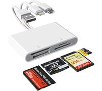 TIANYI-Adaptateur Memory Stick Pro Duo, Lecteur de Cartes mémoire 4 en 1 USB A/USB C/Lightning vers SD/MS/Micro SD/XD pour Adaptateur d'appareil Photo Trail Game Camera Viewer pour iPhone iPad MacBoo