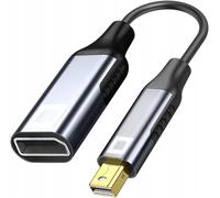 TIANYI-Adaptateur Mini DisplayPort vers DisplayPort DP 1.4 8K/60Hz, 4K/120Hz, 2K/240Hz, Full HD, Dynamic HDR DSC 3D HDCP 2.2 FEC FreeSync G-Sync, Plug & Play, 32.4 Gbps, Bi-directionnel, Aluminium (8