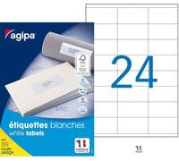 Tianyi-Agipa Bte 2400 Étiquette 70x35 Mm (24 X 100f A4) Multi-Usage Coin Droit Permanent Blanc
