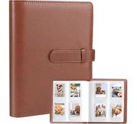 Tianyi-Album Photo 128 Pochettes Pour Instax Mini Liplay 11 12 9 8+ 8 7s Appareil Photo Instantané, Snaptouch Pic-300 Z2300 Imprimante Mint Zip (Brun)