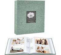 Tianyi-Album Photo Avec Pochette 15x10 Cm, Livre Photo Pour 200 Photos, Carnet Photo Inscriptible, Album Carte Postale Avec Couverture En Lin, Pour Mariages Baptême Anniversaires Voyage, 22x22 Cm