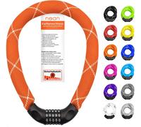 Tianyi-Antivol Cadenas À Combinaison De Codes Pour Vélo Avec Chiffres Et Revêtement En Tissu Extrêmement Robuste, Maillons De Chaîne En Acier, 6 X 6 X 6 X 900 Mm (Orange)