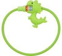 TIANYI-Antivol de câble dinosaure pour enfants - Antivol à combinaison avec 4 rouleaux à chiffres pour 10 000 combinaisons - Diamètre : 10 cm - Longueur : 60 cm - Vert