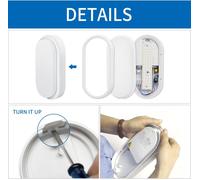 TIANYI-Applique Murale d'Extérieur LED 14W avec 69 LED Lumière Ovale 4000K Blanc Naturel IP54 Etanche pour Jardin Terrasse Garage Couloir sous-sol véranda - 2 pièces