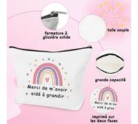 TIANYI-Atsem Cadeau Merci Maitresse d'école Fin d'Année Idée Maîtresse Cadeau Remerciement Nounou Fin de Contrat Noel Noël Merci Mamie Maman Nounou Cadeaux Remerciements Atsem Femme Trousse de Toilet