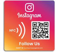 Tianyi- Autocollant Instagram Suivez-Nous Avec Smart Qr Et Nfc 1 Unité Carrée Augmenter Le Nombre De Followers En 1 Clic Qr Réutilisables Quand Vous Voulez Idéal Pour Vitrine