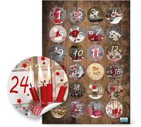 Tianyi-Autocollants Calendrier De L¿Avent 1 À 24: Étiquettes Numéro Photo De Noël Pour Enveloppe, Pochette, Boîte, Bocal Ou Sac Cadeau, Chiffres Décoratifs, Ø 4 Cm