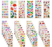 TIANYI-Autocollants pour enfants 950+ 3D Puffy Stickers variés pour cadeaux Gratifiants Scrapbooking Comprend Animaux, Poissons, Dinosaures Chiffres, Fruits, Avions et plus (36 feuilles)