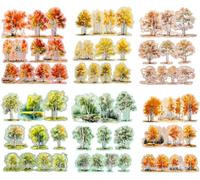 Tianyi-Autocollants Scrapbooking Pet, 60 Pcs Stickers Arbres Quatre Saisons, Transparents Imperméables, Decoratif Fournitures De Scrapbooking Pour Journal, Carte De V?ux, Calendrier Diy