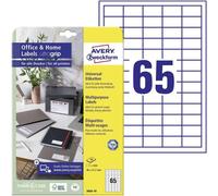 Tianyi-Avery Zweckform 6121 Lot De 1 625 Étiquettes Universelles De 38 X 21,2 Mm Sur Du Papier Mat Au Format A4 Blanc 10 Blatt