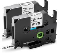 TIANYI-AZe231 12mm x 8m Noir sur Blanc Compatible pour Brother P touch TZe-231 Ruban 12mm Recharge pour Brother P-touch H107B H100R D200 PT-D210VP D400 D600VP P710BT 1000 1090 1250, 2 étiquettes