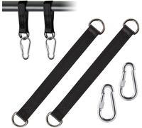 TIANYI-Bahan Alamy Fixation de balançoire, 2 Pcs Fixation pour hamac avec 2 mousquetons Lourds et Anneaux en D, Sangles de hamac pour balançoire, hamacs