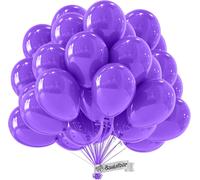 TIANYI-Ballon Violet BIO \u2022 50 Pièces \u2022 MADE IN EU \u2022 Ballons certifiés durables bio \u2022 100% Latex naturel \u2022 Ø34cm \u2022 ballon violet metallique \u2022 Adapté l'hélium \u2022B