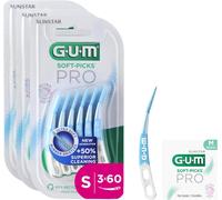 Tianyi-Bâtonnets Interdentaires Soft-Picks Pro Forme Incurvée Pour Un Accès Facile Aux Zones Difficiles D'accès Action Douce Pour Les Gencives Sensibles [S - 3x60] (+1 Bonus Offert)