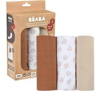 Tianyi-Béaba, Lot De 3 Langes Bébé, Mousseline De Coton Biologique, Multi-Usages : Bavoir, Couverture Nomade, Doudou, Ultra Doux, Respirant, 70x70, Ecologique Et Sain, Motif Hérisson