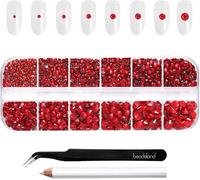Tianyi-Beadsland Strass Pour Le Maquillage,8 Tailles 2500pcs Cristal Dos Plat Strass Visage Pierres Précieuses Pour L'artisanat Ongles Avec Des Pinces Et Un Crayon De Cire,Le Siam,Ss4-Ss30