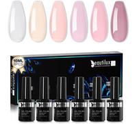 Tianyi-Beautilux Rubber Base Gel, 3 En 1 Nude Rose Blanc 10 Ml Multifonction Renforcement Gummy Base Gel Pose Américaine, Base Coat Pour Diy Nail Art Manucure Et Salon Utilisatio