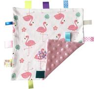 Tianyi-Bébé Rose Consolateur Couverture Avec Tags - Couverture Flamingo Sécurité Animale Avec Plaine Rose Texturé Underside