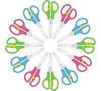 Tianyi-Belle Vous Paquet De 12 Ciseaux Avec Bouts Arrondis De Couleur Assortie - Ciseaux Pour Enfants Droitiers Et Gauchers - Taille 12,5 Cm - Ciseaux Avec Lames En Acier - École - Art