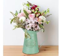 Tianyi-Belle Vous Vase Vintage À Fleurs En Métal Vert Olive - P11,8 X H17,5 Cm - Pot À Lait Shabby Vintage Chic Galvanisé - Pot Lait Zinc Décoratif Pour Décoration De Maison/Mariage Et Plantes