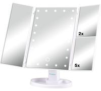 Tianyi-Beper P302vis050 Miroir De Maquillage Lumineux Avec Grossissement 1x/2x/5x - Miroir Led Pour Station De Maquillage Petit