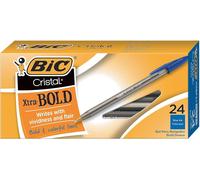 Tianyi-Bic Cristal Xtra Bold Lot De 24 Stylos À Bille, Pointe Grasse (1,6 Mm) Pour Des Lignes Vives Et Spectaculaires, Bleu