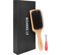 Tianyi-Bizarre.Ly Brosse Poil De Sanglier Avec Outil De Nettoyage - Coffret Brosse À Cheveux En Bois Idéal Pour Offrir - Brosse Cheveux Homme Et Femme - Démêle Cheveux Épais, Bouclés, Ondulés, Secs O
