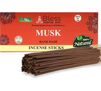 Tianyi-Bless-Musk Lot De 100 Bâtons D'encens 100% Naturels Fabriqués À La Main Sans Produits Chimiques Biologiques Pour Purification Relaxation, Positivité, Yoga, Méditation Parfum Bois 150 G