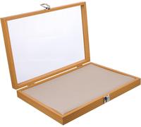 Tianyi-Boîte De Présentation De Bijoux De Médaille Cadre D'affichage De La Collection D'épingles Afficher Plateau De Rangement Pour Broche Vitrine De Broche Un Verre Top Perles Flanelle
