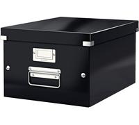 Tianyi-Boîte De Rangement Click & Store, Format Moyen A4 (28,1 X 20 X 37cm), Pour L'organisation Des Objets De La Maison Et Du Bureau, Montage Bouton Pression, En Carton Recyclé À 85%, Noir, 60440095