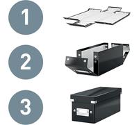 TIANYI-Boîte de rangement Click & Store, Format moyen avec organiseurs (28,1 x 10 x 37cm), Pour ranger et organiser tous les accessoires, Montage bouton pression, Carton recyclé à 85%, Menthe, 605800