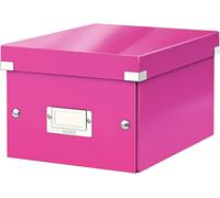Tianyi-Boîte De Rangement Click & Store, Petit Format A5 (22 X 16 X 28,2 Cm), Pour L'organisation Des Objets De La Maison Et Du Bureau, Montage Bouton Pression, En Carton Recyclé À 84%, Rose, 6043002