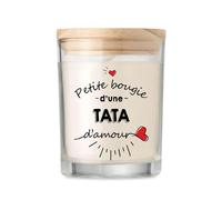 Tianyi-Bougie Tata Personnalisée Parfumée Idée Cadeau Tante Coffret Candle Famille Anniversaire Noël (Tata D'amour)