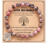 Tianyi-Bracelet Pierre Naturelle Femme Cadeau Chrétien Pour Maitresse Maman S?ur Amie - Cadeaux D'anniversaire Grand-Mère Cadeau Noël Femme,Âge Bracelet Anniversaire Bijoux 40 Ans 50 Ans 60 Ans
